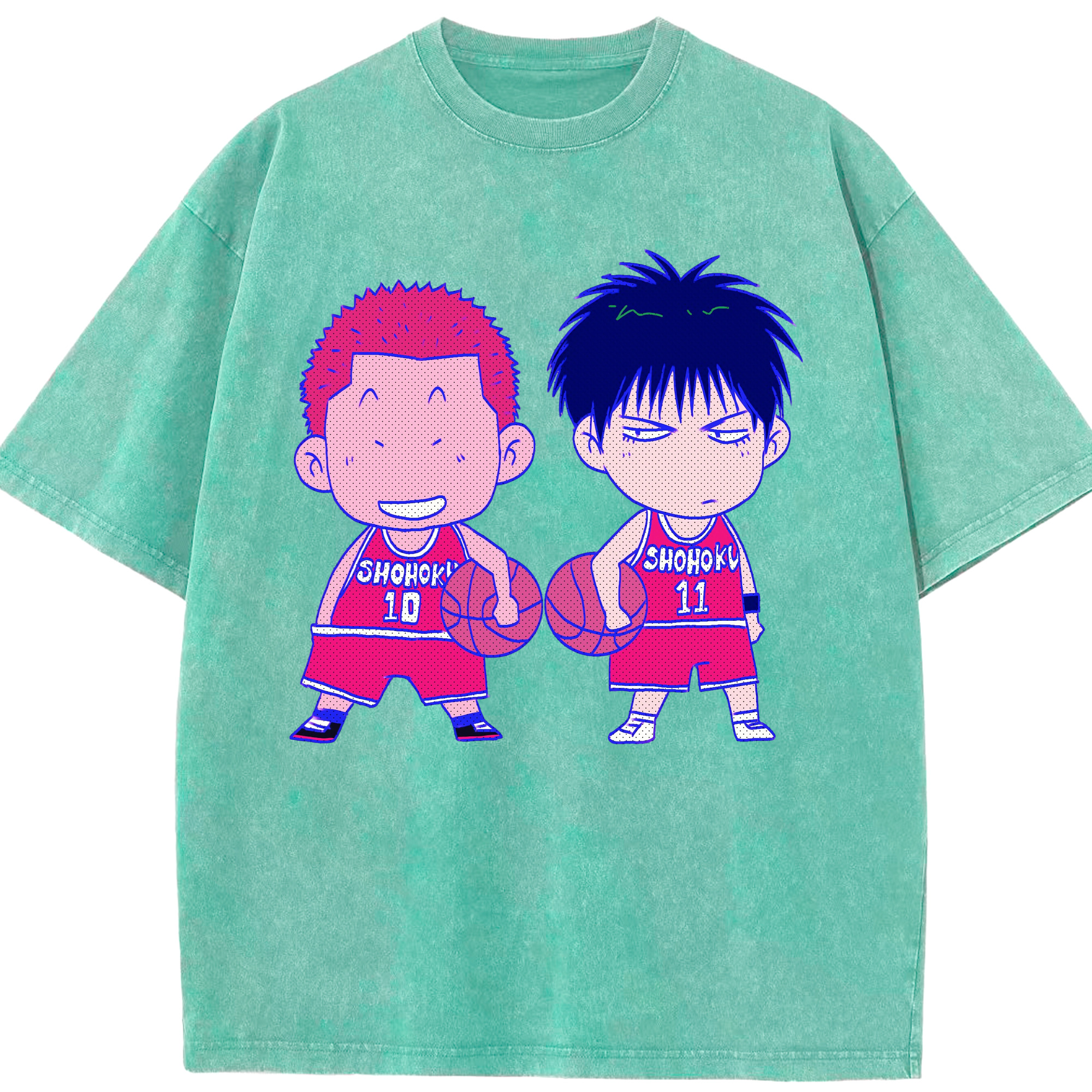 （画像用） SLAM DUNK／スラムダンク 綿100% ヴィンテージ風 半袖Tシャツ（フロントプリント）